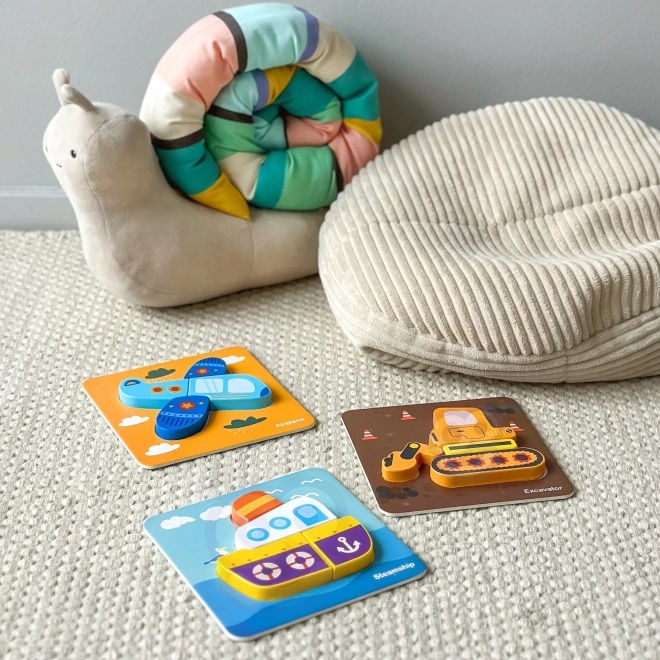 Puzzle en bois véhicules Montessori Woopie FSC