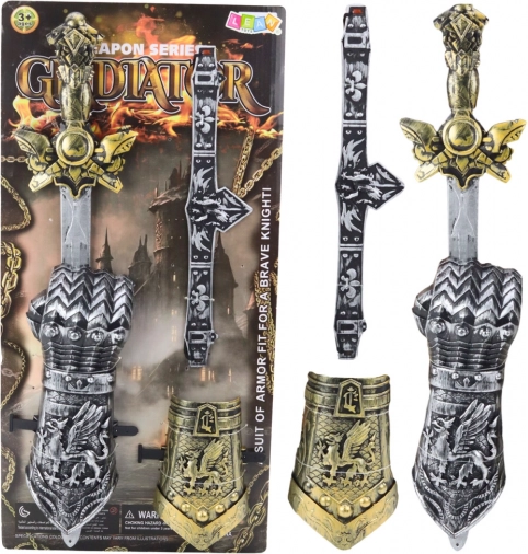 Set de chevalier pour enfants Gladiateur avec épée, protège-bras et ceinture