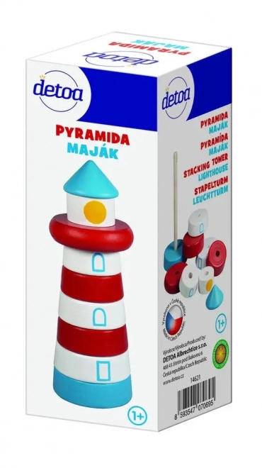Pyramide empilable en bois phare DETOA
