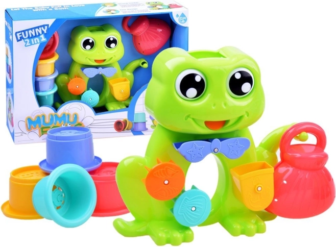 Grenouille de bain avec gobelets et effets d’eau