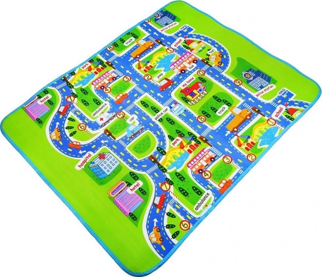 Opvouwbare kinder speelmat met straatmotief 160 x 130 cm
