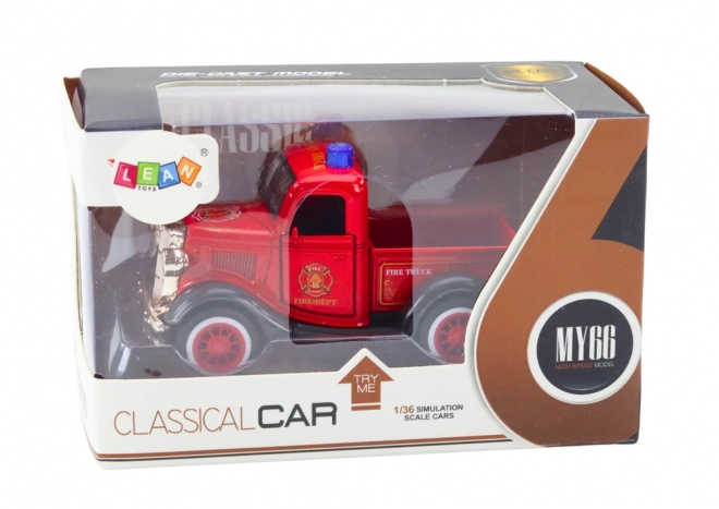 Klassieke brandweerauto 1:36 Rijdende lampen geluiden rood