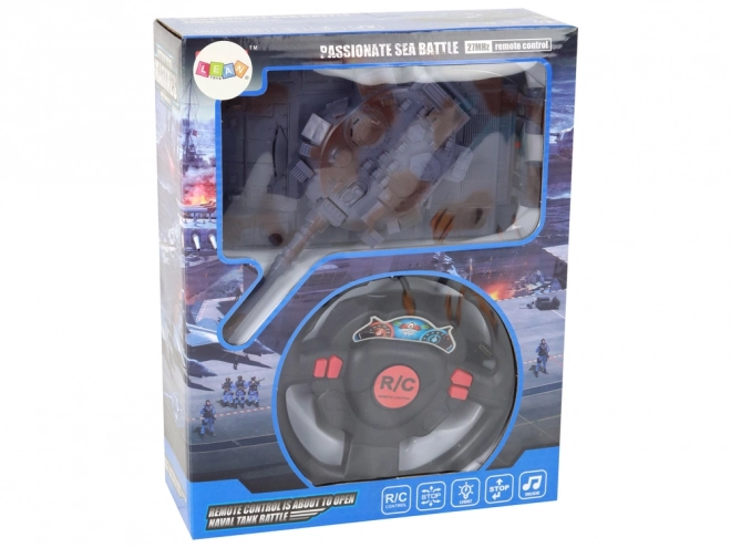 R/C op afstand bestuurbare tank Licht Geluid Marineblauw 1:18 27MHz