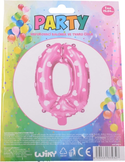 Inflatable Balloon Number 1 with Hearts – Pink