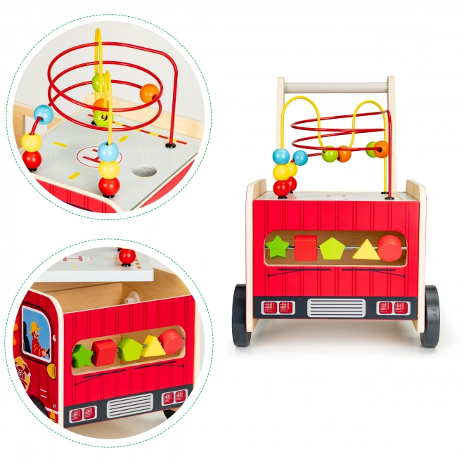Holz-Lernlaufwagen mit Bauklötzen - Feuerwehrwagen ECOTOYS