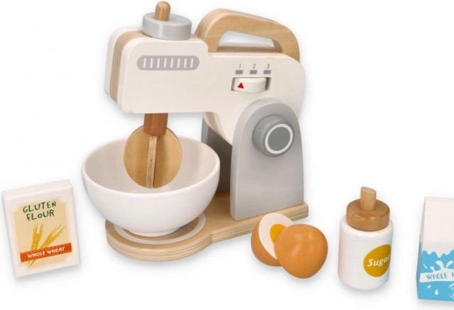 Houten keukenmixer grijs