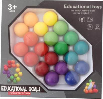 Educatieve puzzelballen 3+ – kleurrijke verbindingsbolletjes