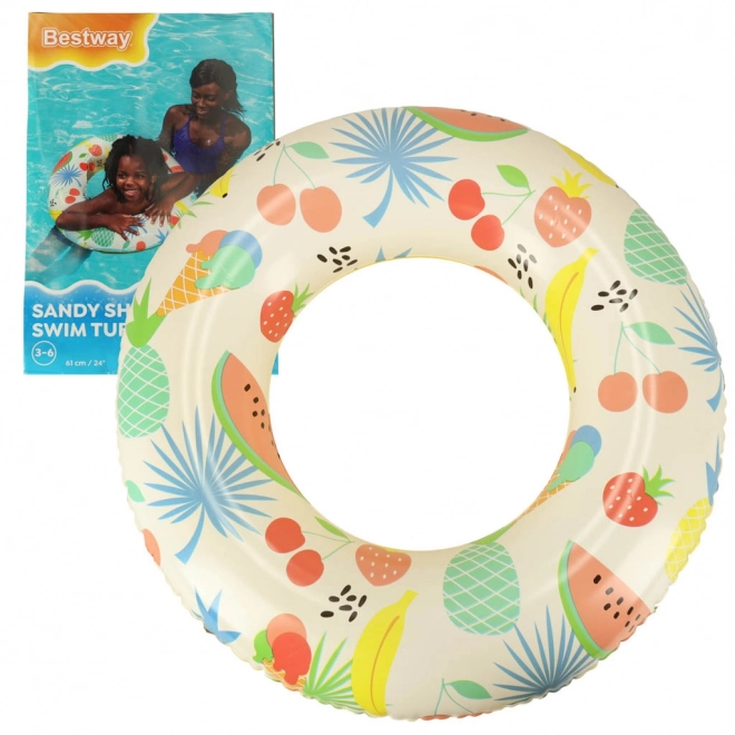 Opblaasbare kinderzwemring met fruitprint