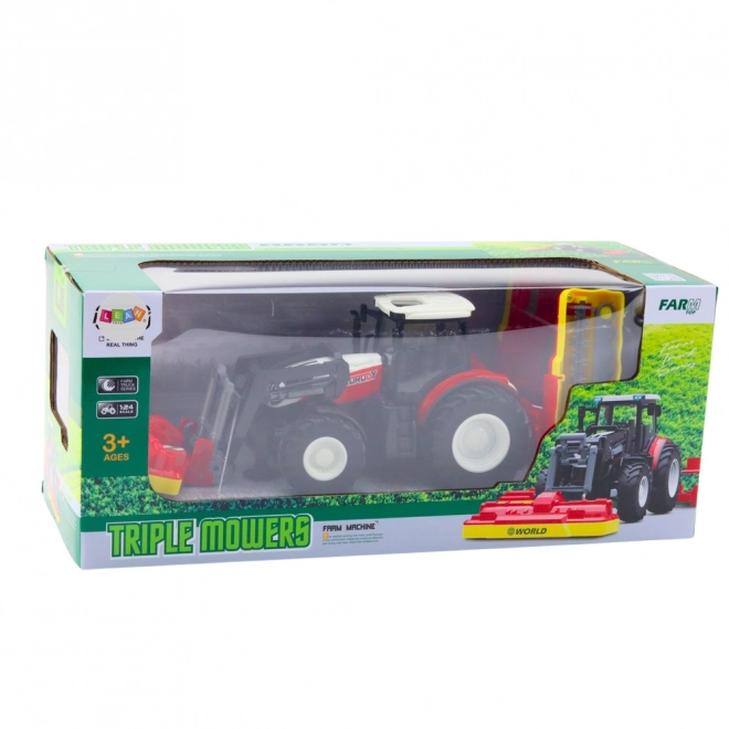 Op afstand bestuurbare tractor met grasmaaiers