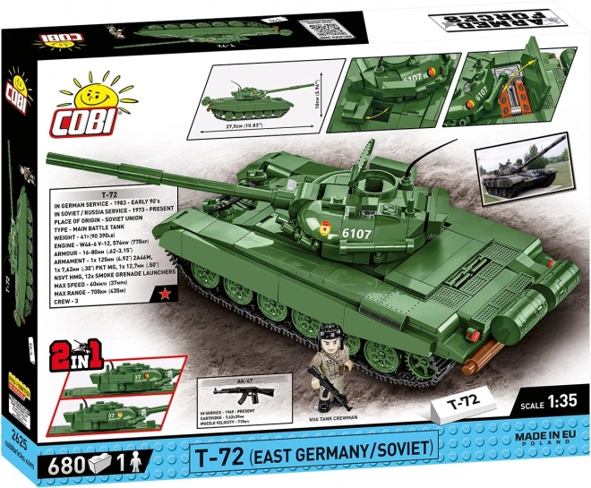 COBI 2625 Strijdkrachten T-72 (DDR/SOVJET), 1:35, 680 stuks, 1 f