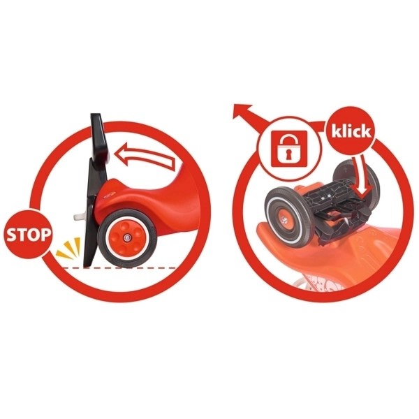 Handgreep en rugsteun voor loopauto Bobby Car