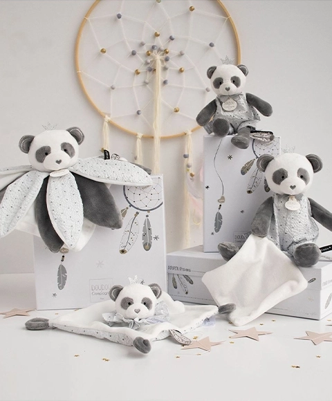 Cadeauset - pluche knuffeldoekje panda