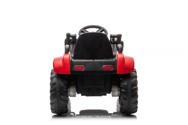 Rode kindertraktor met oplaadbare batterij en schop