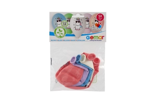 Opblaasbare ballonnen Eenhoorn 33 cm, 5 stuks