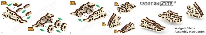 Houten 3D-puzzel mini scheepsset