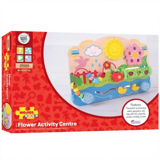 Bigjigs Baby Houten Motorische Plank Bloemen