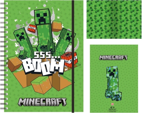 Gelijnd notitieblok met Minecraft-thema