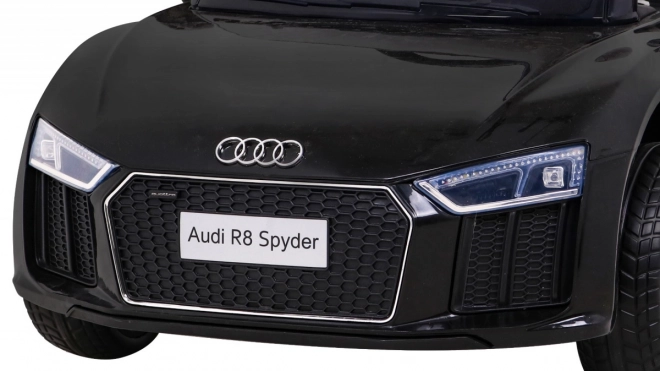Audi R8 kinder elektrische auto zwart met afstandsbediening, EVA wielen, langzame start en MP3 LED
