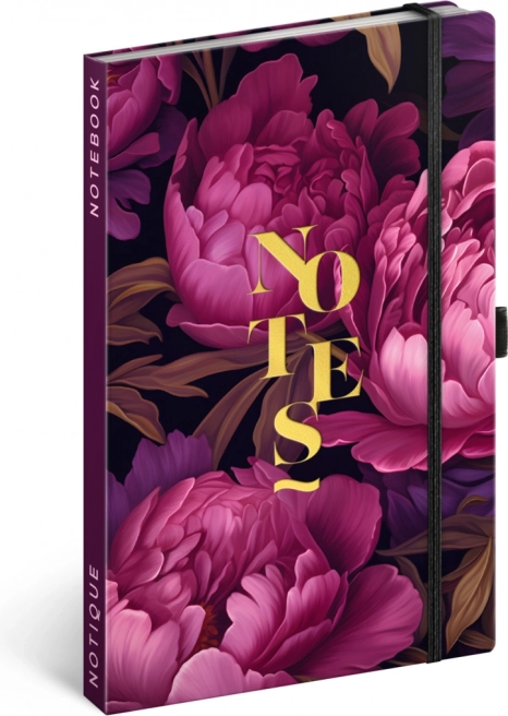 NOTIQUE notitieboek Paarse bloemen, gelijnd