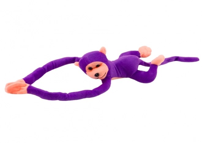 Opgezette mascotte aap met geluid Paars 80 cm