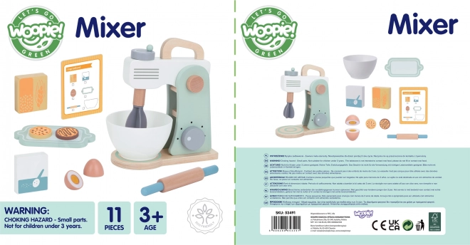 Wooden Kitchen Mixer with Accessories 11 pcs by WOOPIE GREEN