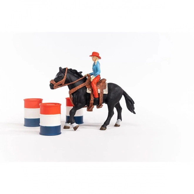 Set Farm World Koe Meisje en Race Rond het Vat