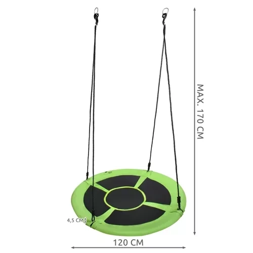 Schommel Stork Nest 100cm groen-zwart 23514