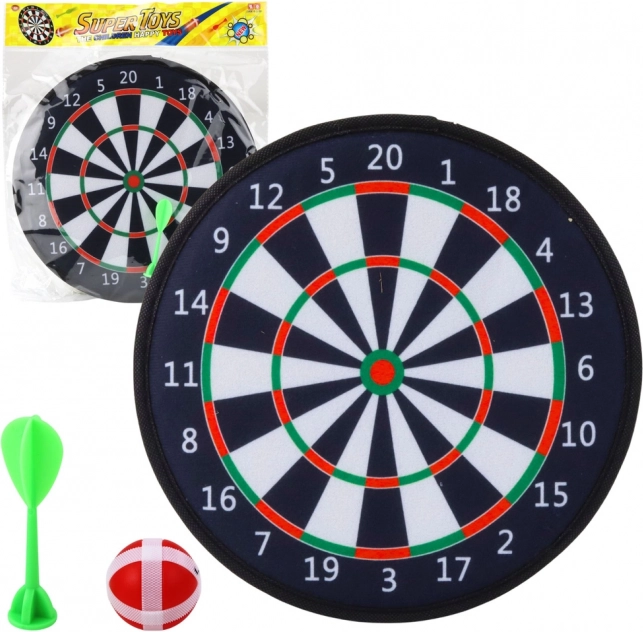 Classic Dartboard with Ball and Dart on Hook and Loop
