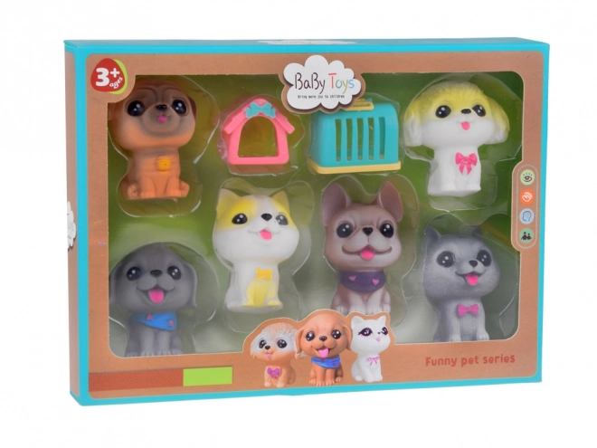 Rubber Dog Figurines Set