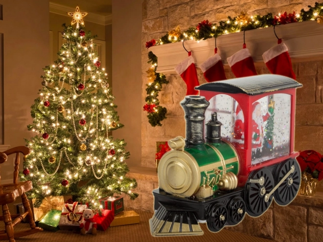 Weihnachtslaterne Lokomotive mit LED-Beleuchtung