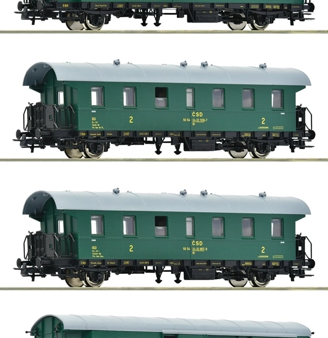 Ensemble de wagons de voyageurs ČSD pour modélisme ferroviaire