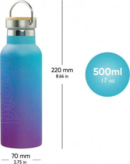Thermosfles met bamboe deksel BAAGL Gradient blauw-paars 500 ml