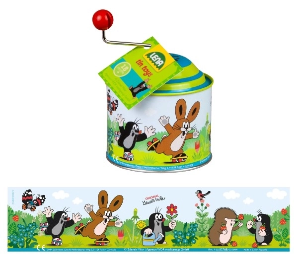 Spielende Box mit dem Maulwurf