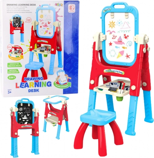 Educational Board 5-in-1 with Chair Multifunctional Accessories Blue