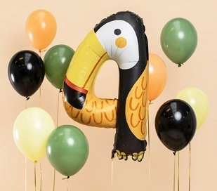 Folieballon nummer 4 - Toekan 68 x 91 cm