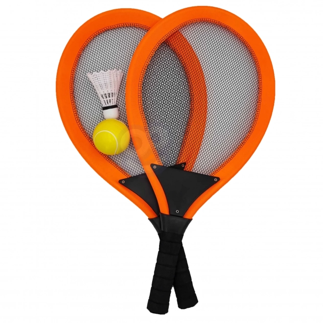 Woopie große Schläger für Tennis und Badminton für Kinder Set mit Ball und Federball