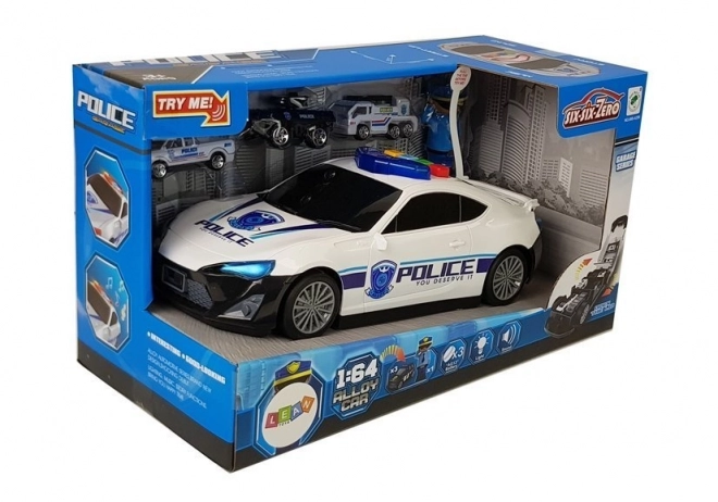 Polizeiauto mit Garage 2-in-1 mit Klang und Licht