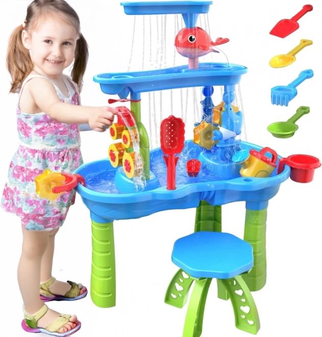 Woopie table d'eau XL pour enfants pour jouer avec l'eau et le sable 37 pièces