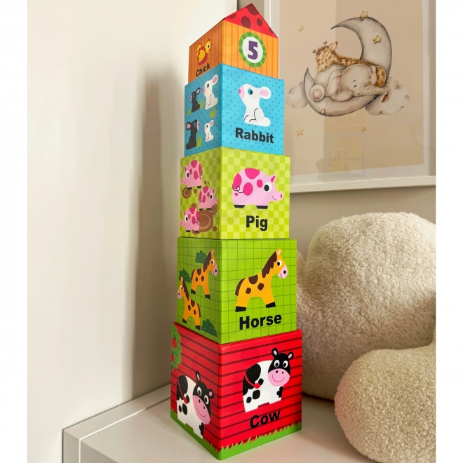 Woopie groene puzzelboerderij met blokken en figuren
