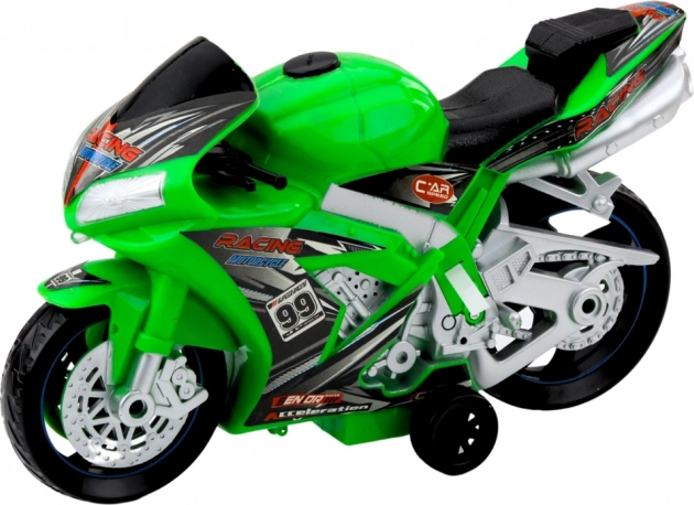 Racemotor met licht- en geluideffecten groene speelgoed