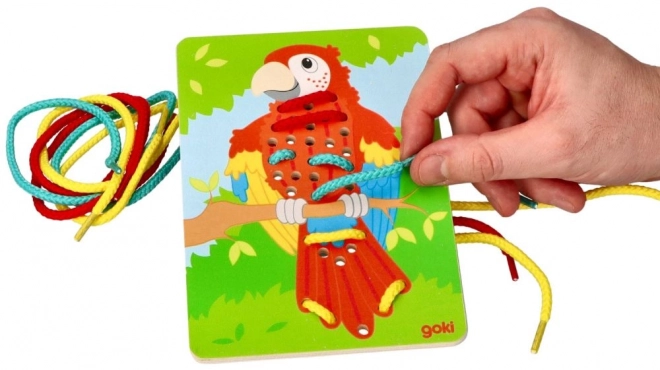 Rijgspeelgoed met papegaai