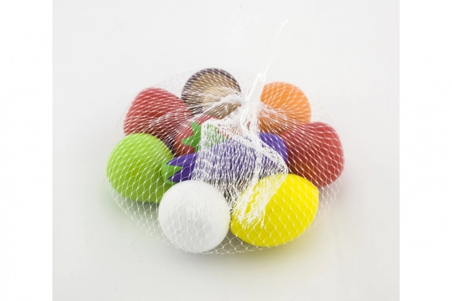 Wooden Fruits and Vegetables Set in Mesh Bag