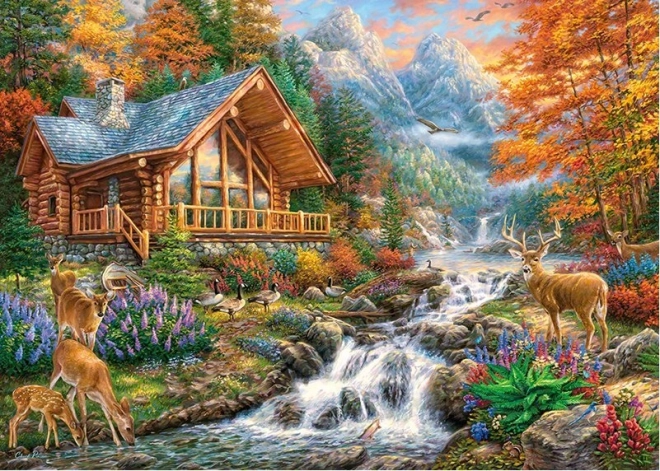 Puzzle Ruhe hoch in den Bergen 1000 Stücke