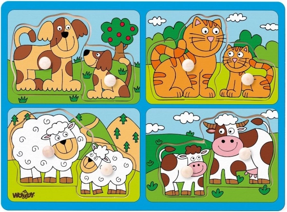WOODY houten inlegpuzzel met huisdieren