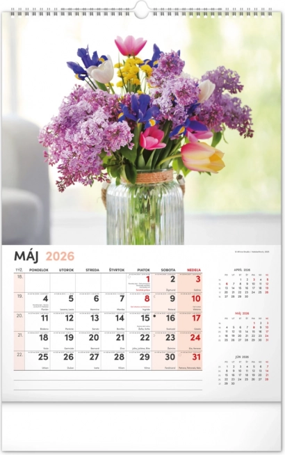 Wall Calendar Flowers 2026
