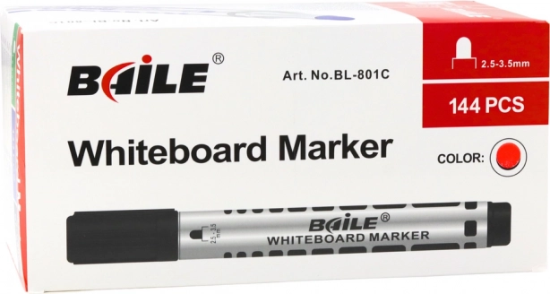 Rode whiteboardmarkers, 12 stuks