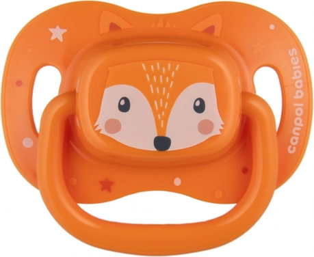 Sucette symétrique en silicone CUTE ANIMALS 18m+ orange