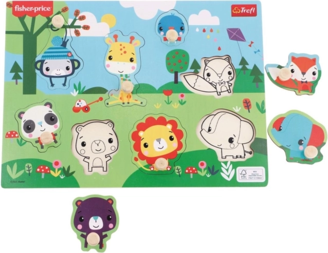 Fisher-Price Wooden Peg Puzzle – Wild Animals