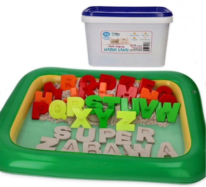 NaturSand kinetisch zand 3 kg met vormpjes en zandbak