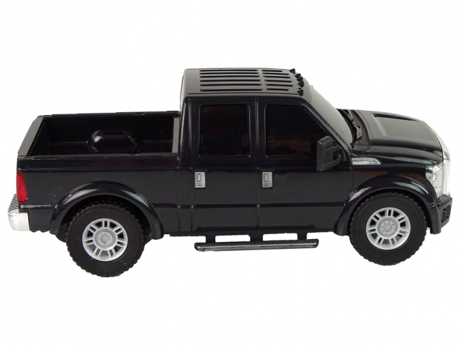Zwarte Pickup Ford F-350 met Wrijvingsaandrijving 1:28
